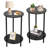 Set Of 2 2-Tier Modern Small Round Side Table With Storage Shelf For Small Space-140334666