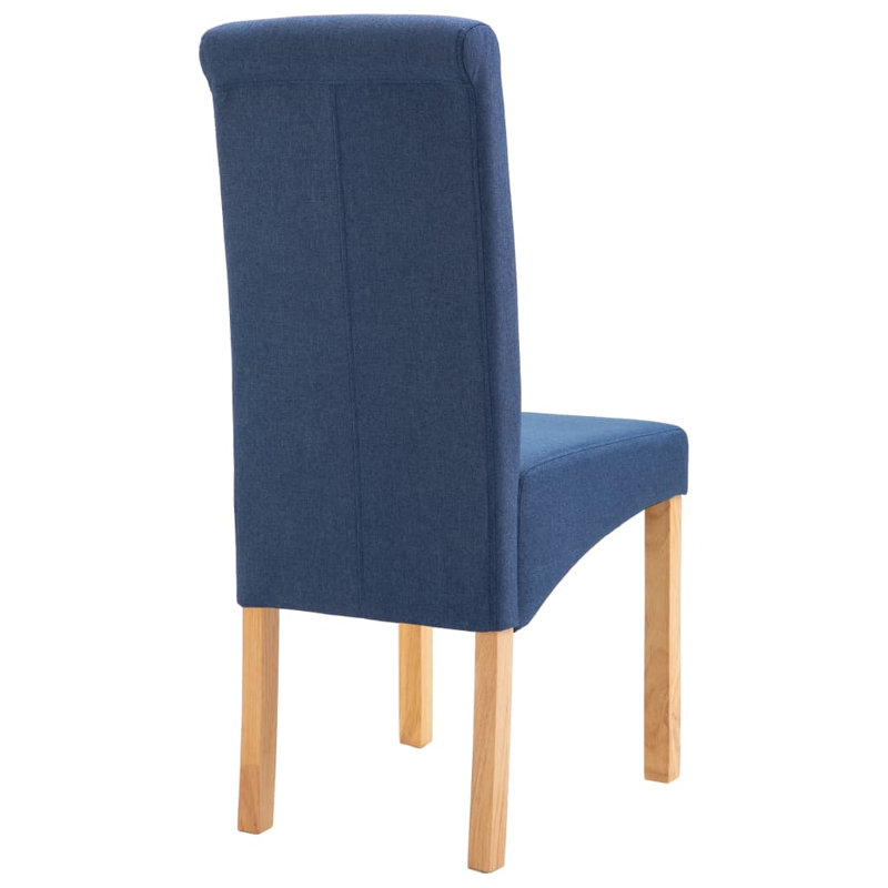 Chaise d'appoint rembourrée avec structure en bois, bleu, 4
