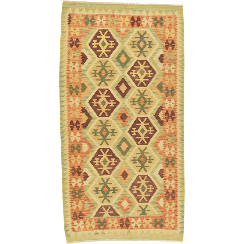 Tapis en laine brun 3 pi 5 po x 6 pi 7 po one-of-kind main-noué la new age Elland
