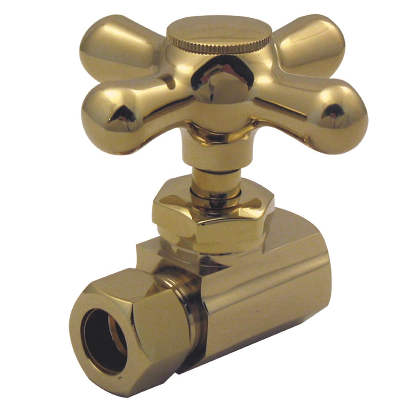 IPS Straight Stop, Polished Brass