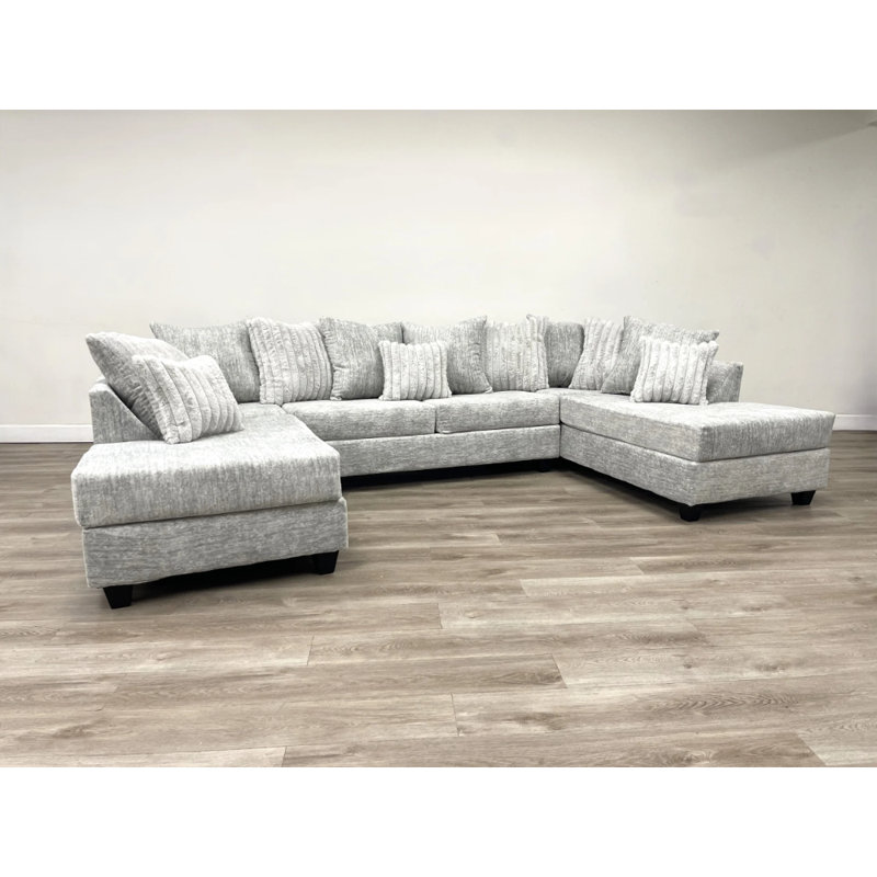 Camelia Gray Double Chaise Sectional