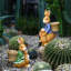 2 pièces d'ornements de lapin, ornements en résine décoratifs, pots de fleurs avec trous de drainage, décorations d'art de jardin, décorations de bureau à domicile