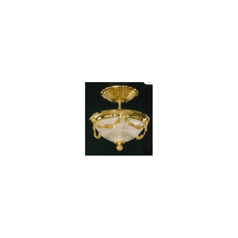 Crites Glass Semi Flush Mount, Antique Silver