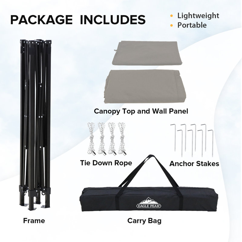 Gray 5x5 Portable Pop-Up Privacy Canopy Tent