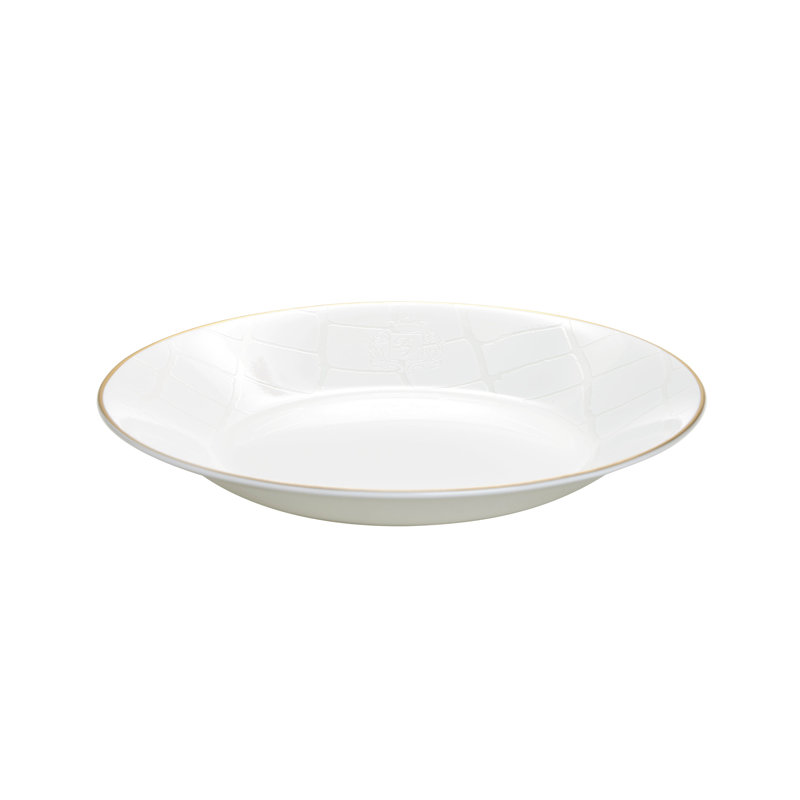 Bol à soupe en alligator blanc
