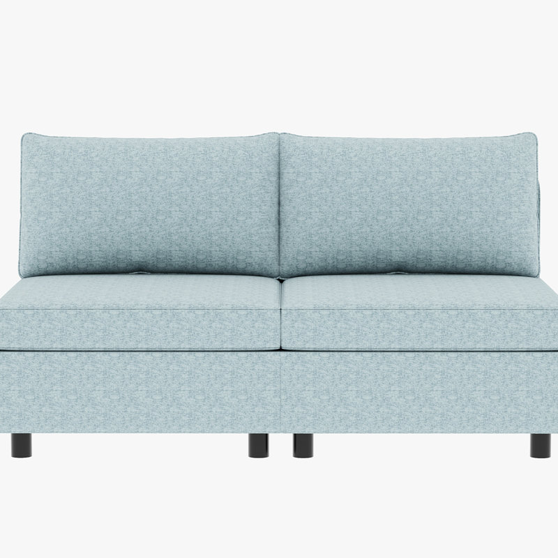 Modular Sectional Couch With Sleeper And Storage, 6 Antique Blue Chenille For Living Room Storage Compartment,