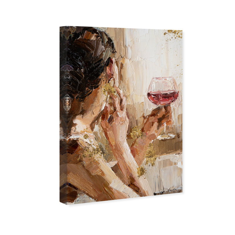 «Pondering Gilded», peinture sur toile, H 24 po x l 16 po, Toile tendue, Pas de tapis