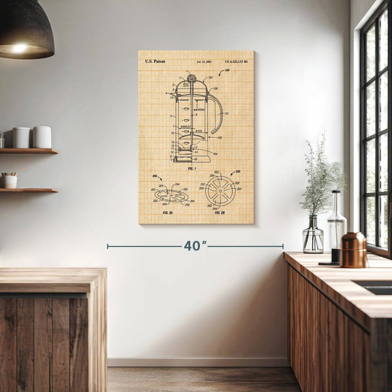 French Press Kynaat, 39" H x 26" W