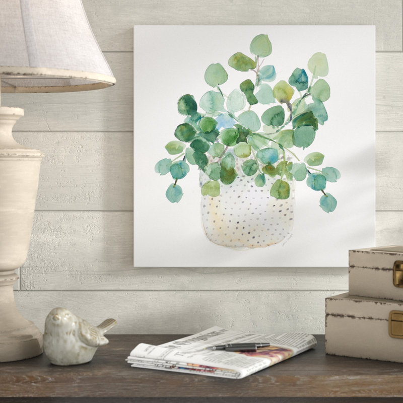 «Pots Plant III», reproduction de peinture à l'aquarelle, H 18 po x l 18 po x P 1 po, Toile tendue