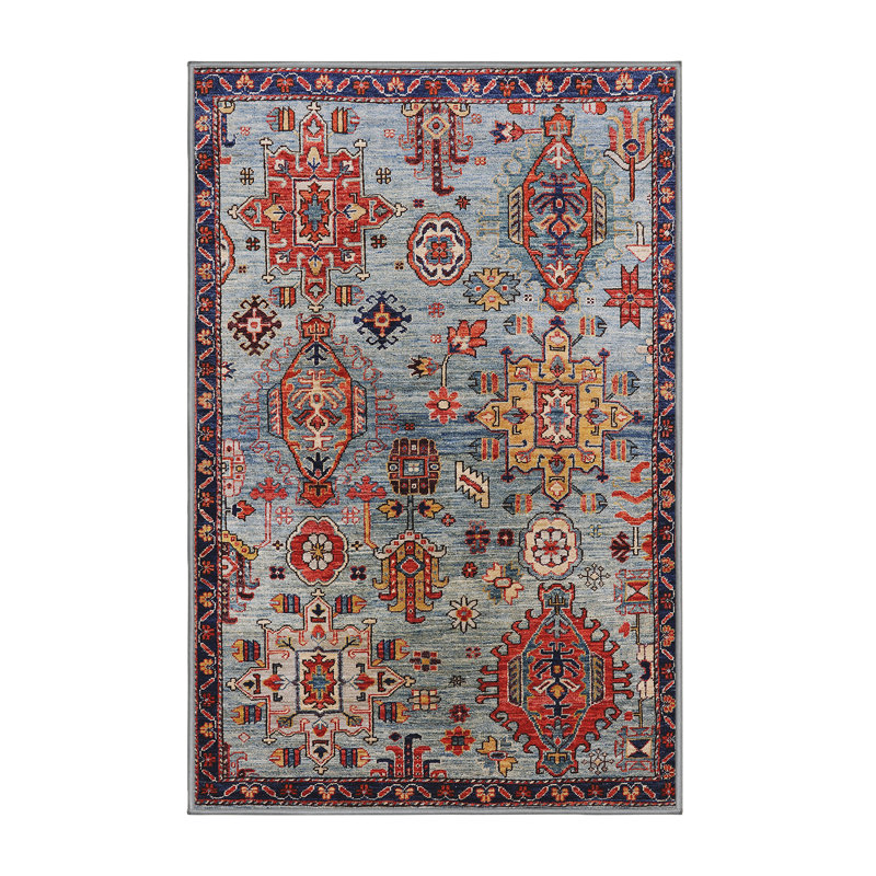 Tapis 100% Mid-Century moderne lavable à la machine 2390, Rectangle 8 pi x 10 pi