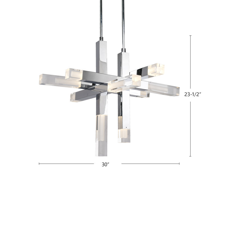 Martelo LED Pendant, 23.5" H x 30" W x 30" D