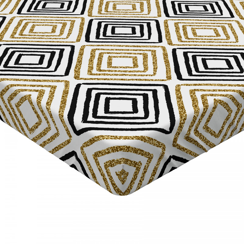 Microfiber Geometric Fitted Sheet, Twin XL Fitted Sheet