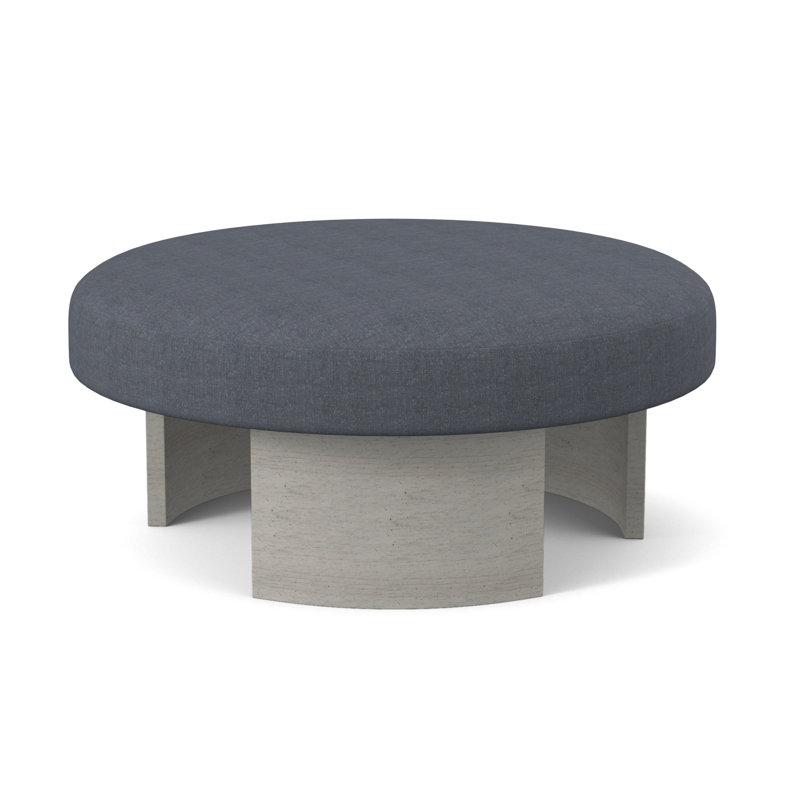 Eclipse Round Ottoman, Bisque, Fizz Ivory 100% Polyester