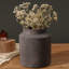 Vase en céramique nervuré de style campagnard, gris-noir, style rustique rétro, imperméable, pour les fleurs séchées et les bouquets frais, idéal pour le salon et la table à manger