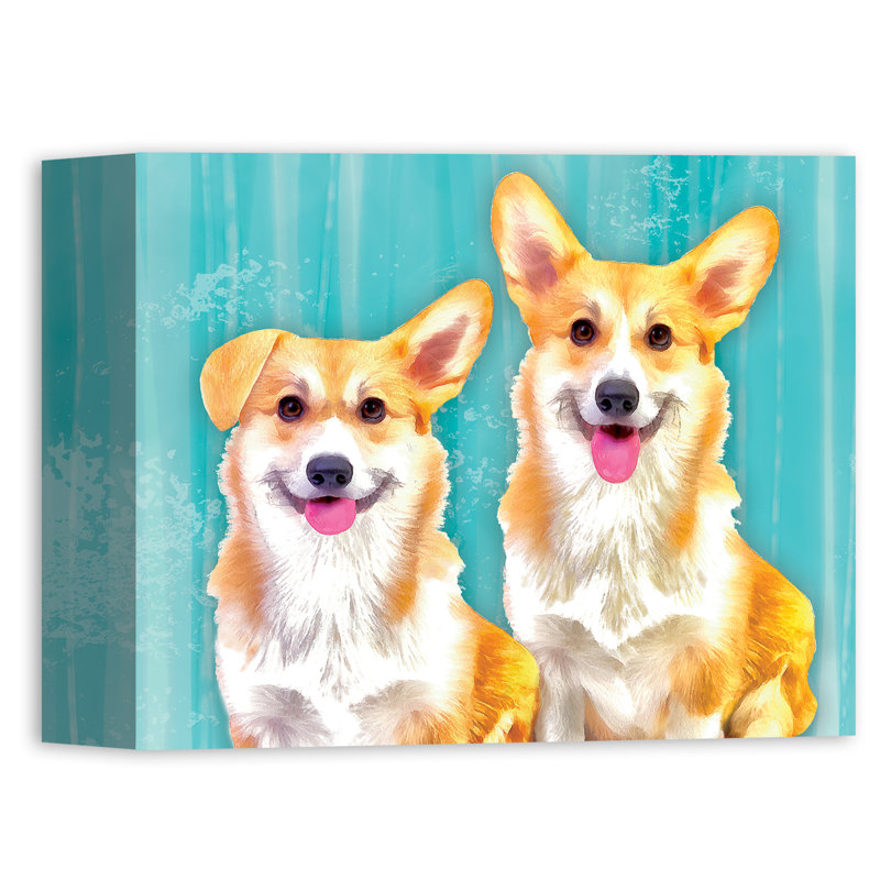 «Corgi Dog Pals Black», impression, H 8 po x l 10 po, Toile