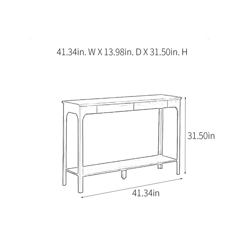 Console Modern Minimalist, H 31,5 po x l 41,34 po x P 13,98 po, Brun