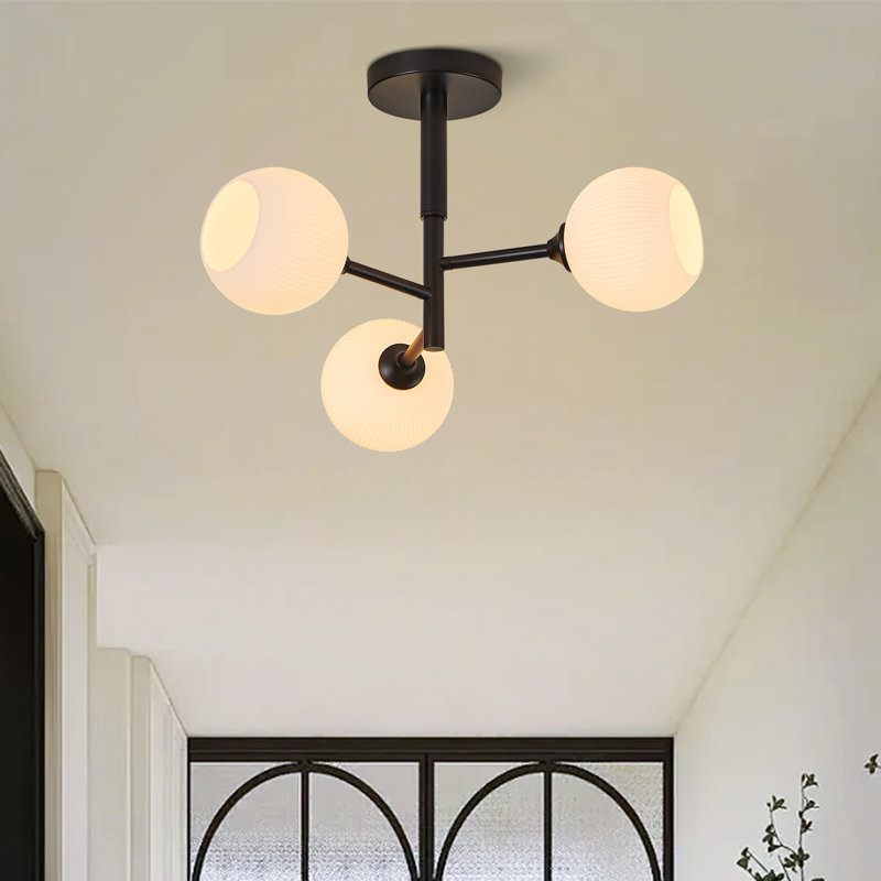 Dymphia 3-light Dimmable Semi Flush Mount