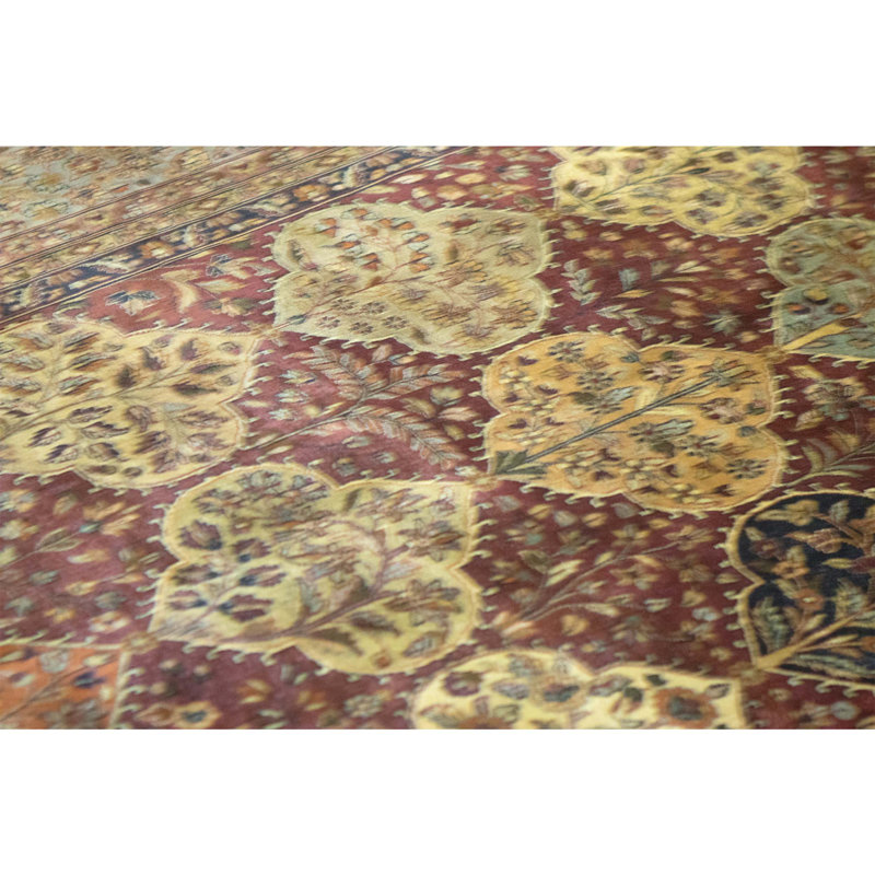 Tapis rectangulaire en laine noué à la main