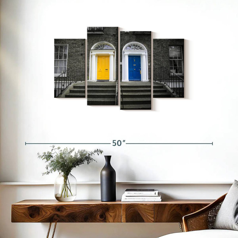 Lilie Yellow and Blue Doors, 22'' H x 36'' W