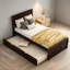 Lit plateforme avec lit gigogne simple, cadre simple, espresso-1474817316