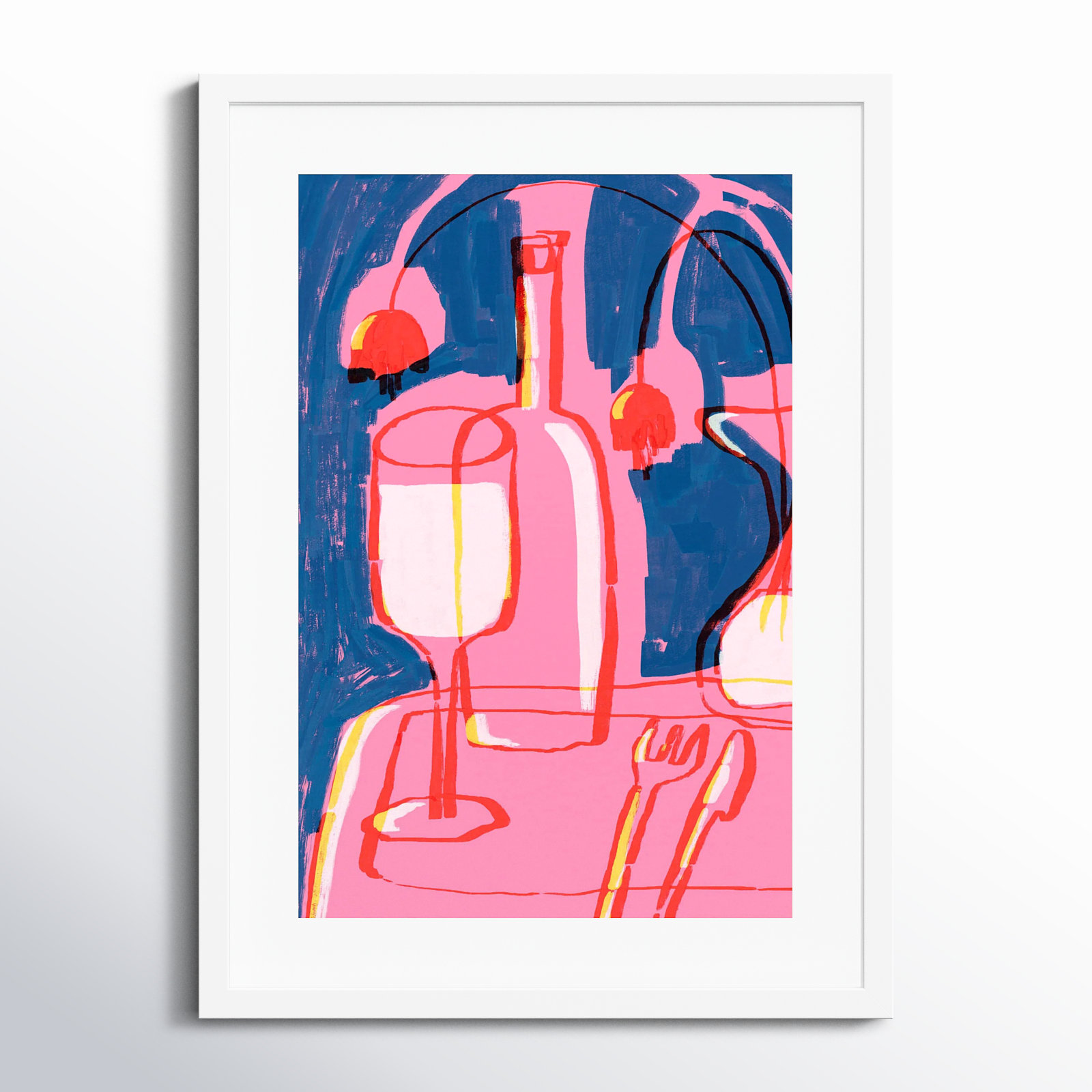 Galya "Neon Still Life No. 4" Print, White, 25" H x 19" W