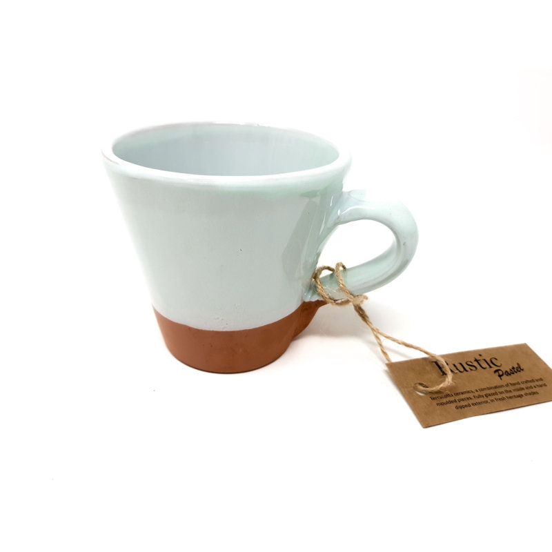 Verano Rustic Pastel Handmade Ceramic Coffee Mug, Green