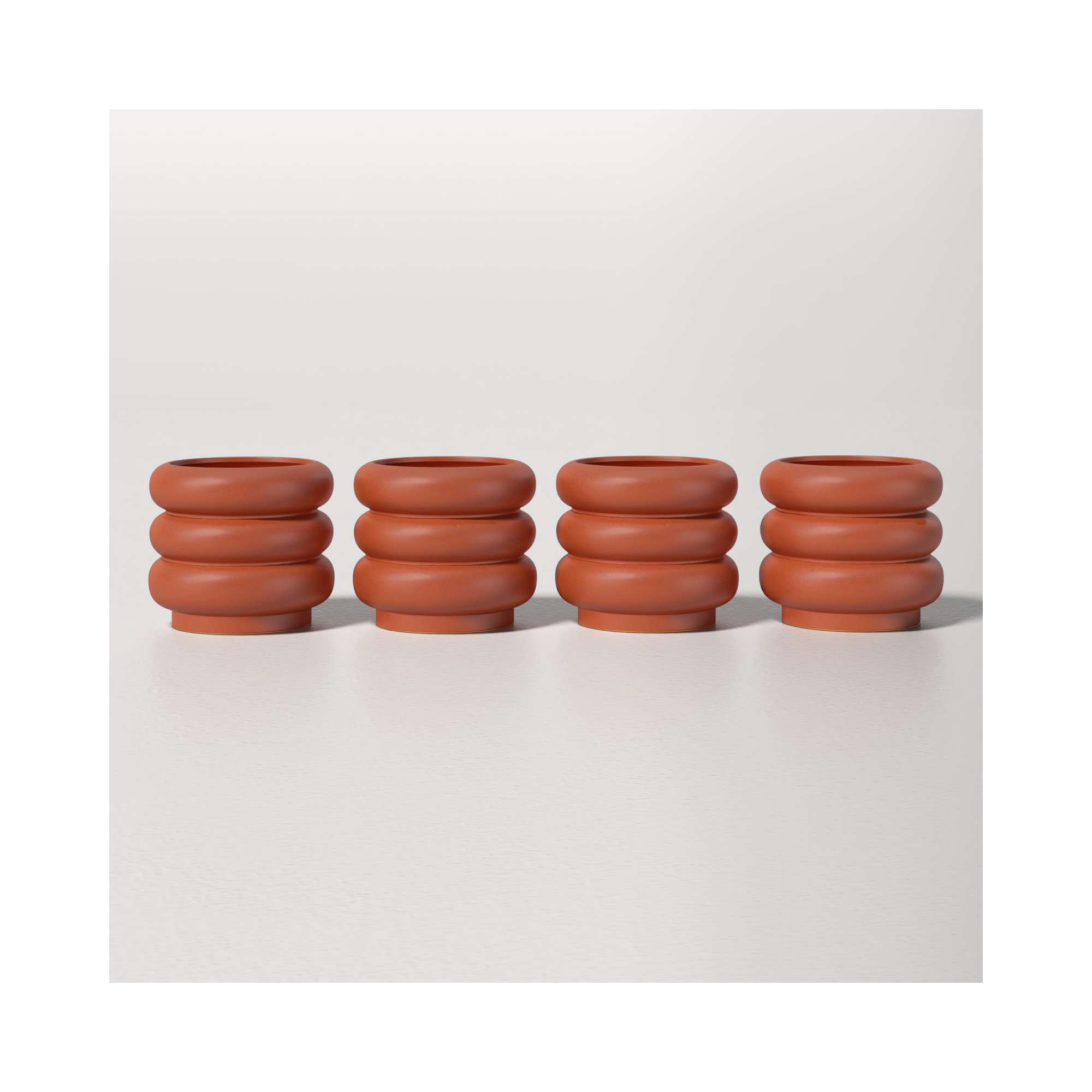 Tarus Handmade Ceramic Pot Planter, 4" H x 4.5" W x 4" D