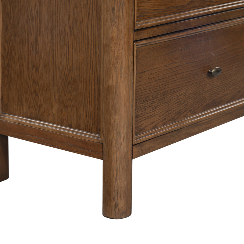 Hannaleigh 2 Drawer Wood Nightstand, Dark Walnut