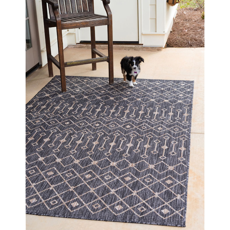 Outdoor Preen Area Rug Ash Color, Rectangle 7' x 10'