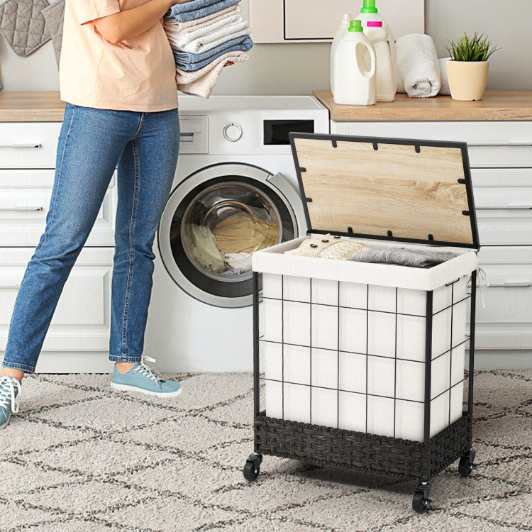 Panier à linge avec poignées
