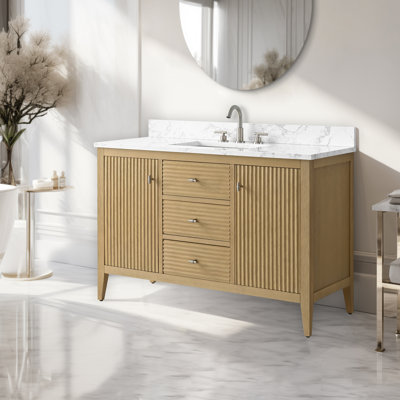 Meuble-lavabo simple 48 po avec plateau en marbre
