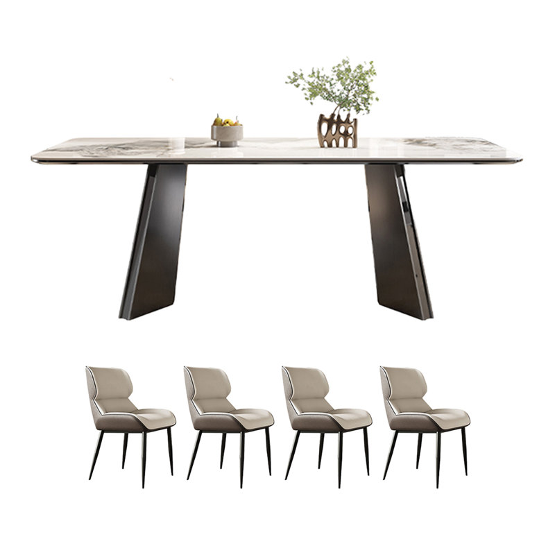 White rock plate dining table5, 29.92"H x 62.99"L x 31.49"W