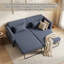 73.8" Linen Round Arm Convertible Sofa-398048662