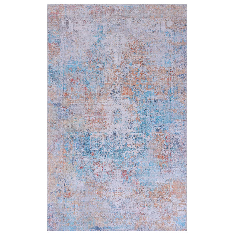 5X8 Area Rug Yellow, Non-Slip, Low-Pile, For Living Room, Dining Bedroom - Machine Washable, Pet Yellow Rug, Non-Shedding, Washable Kitchen,