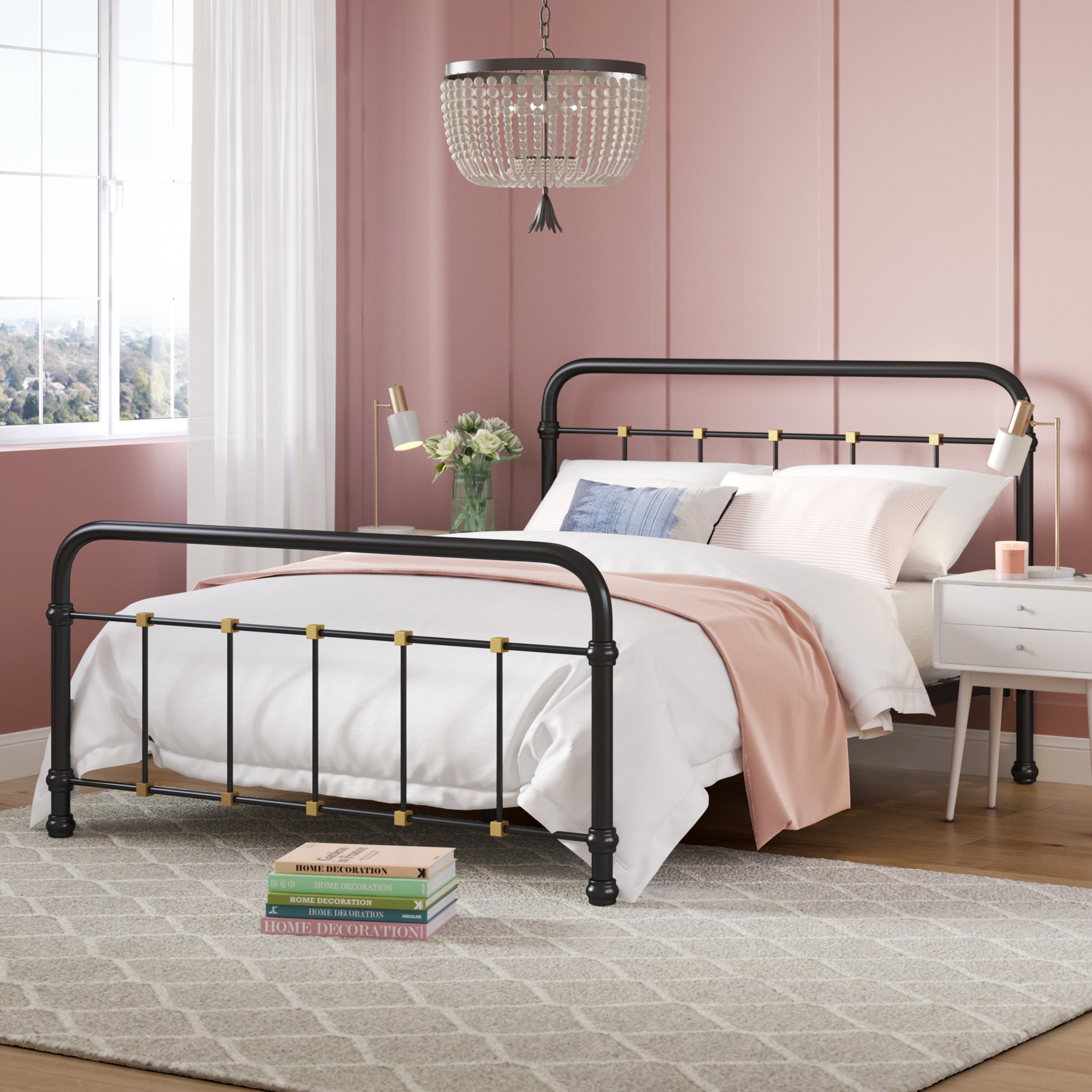 Elle Decor Renaud Parisian Metal Bed \u0026 Reviews | Wayfair, image size:2500x2500