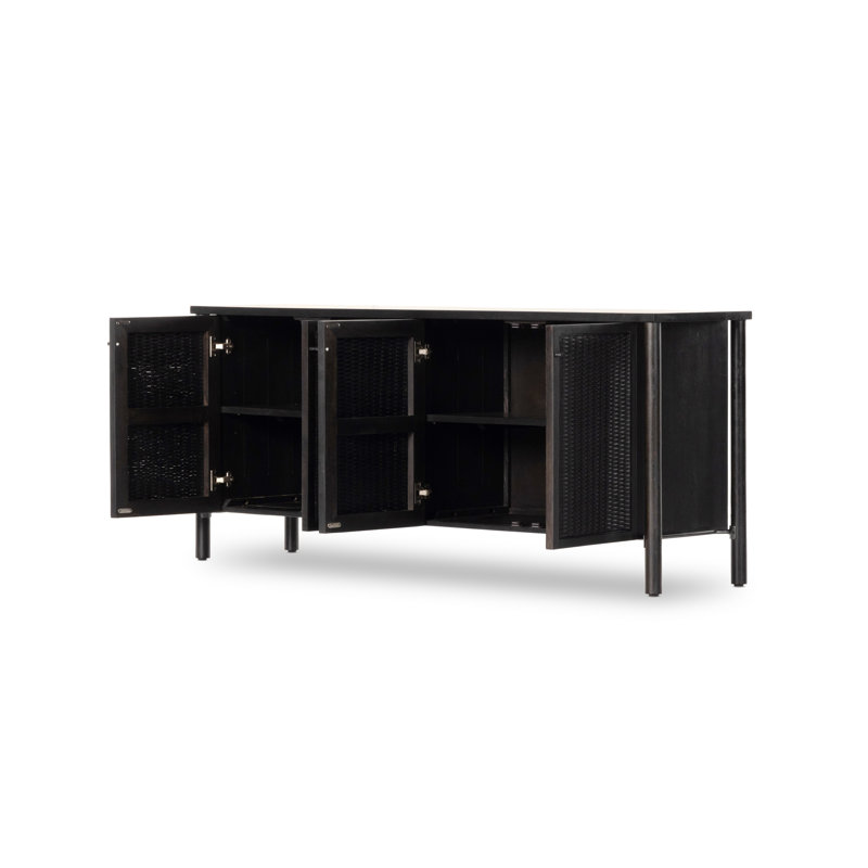 Veta 74'' W Solid Wood Sideboard, Black