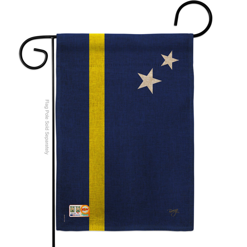 Polyester 18,5 x 13 po curacao 2 côtés drapeau de jardin