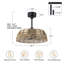 Ventilateur de plafond à tambour réversible à 5 pales en corde de chanvre de style bohème de 50 cm avec télécommande