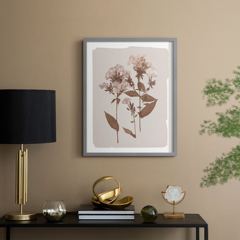 Impression encadrée monochrome Botanical II - bois massif, Gris, H 11 po x l 9 po