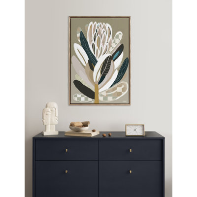 Sage Protea by Inkheart Designs Framed Canvas Wall Art Print