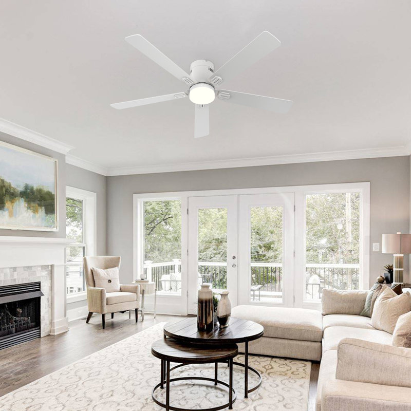 Ventilateur de plafond réversible à 5 pales 51,96 "avec lumières DEL et télécommande