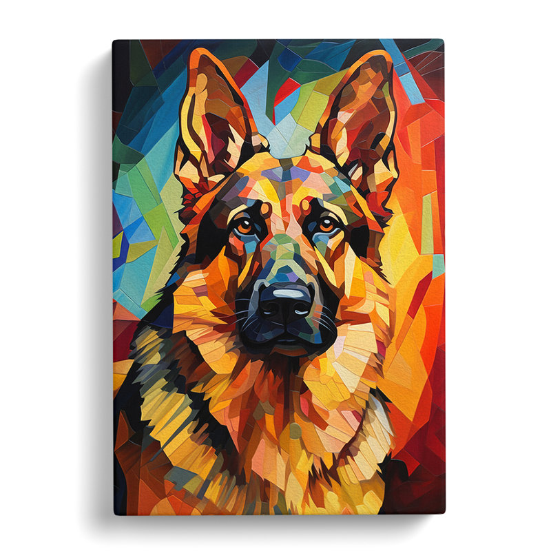 German Shepherd Orphism No.2 - Wrapped Canvas