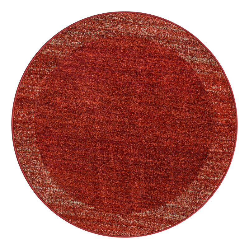 Tapis terre cuite Hermina, Rond 4 pi 1 po x 4 pi 1 po