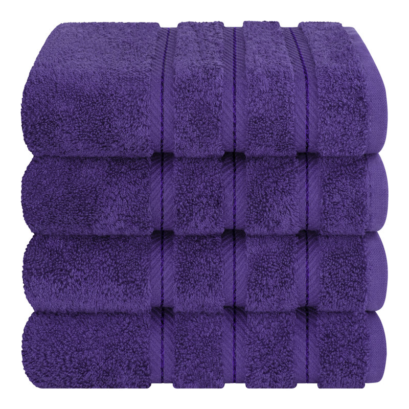 Ensemble de 4 serviettes en coton Edison, Mauve