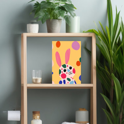 Reproduction d'art colorée, lapin à pois coloré