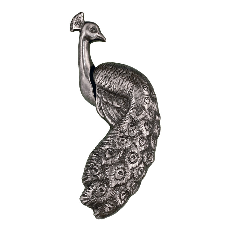 Heurtoir de porte paon, Étain antique
