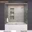 Nesso X P 56 po H Porte de baignoire coulissante encadrée et verre transparent en chrome-105967855