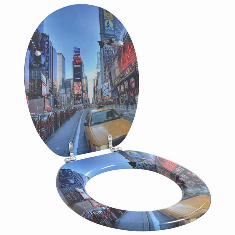 Soft-Close Toilet Seat 44 X 38 Cm MDF Board, Multicolour