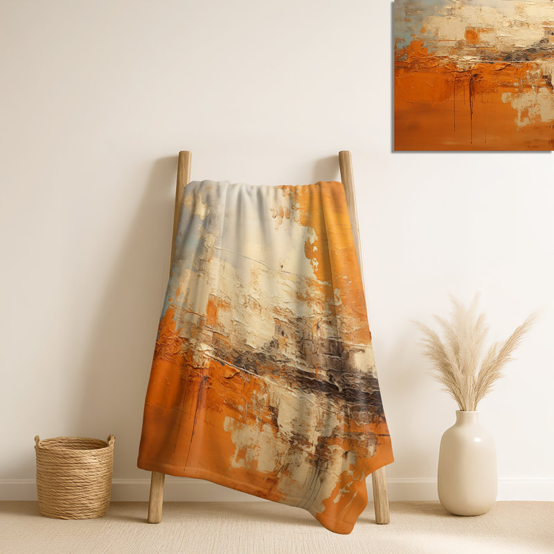 Copper Glow - Abstract Landscapes Throw Blanket