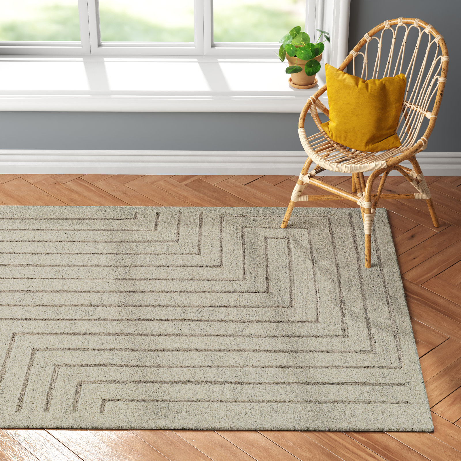 Rafferty Hand-Woven Geometric Rug, Rectangle 8'10" x 12'